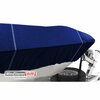 Eevelle Boat Cover BAY BOAT Rounded Bow, Center Console, TTop, Outboard Fits 15ft 6in L up to 96in W Navy SBBCCTT1596B-MBL